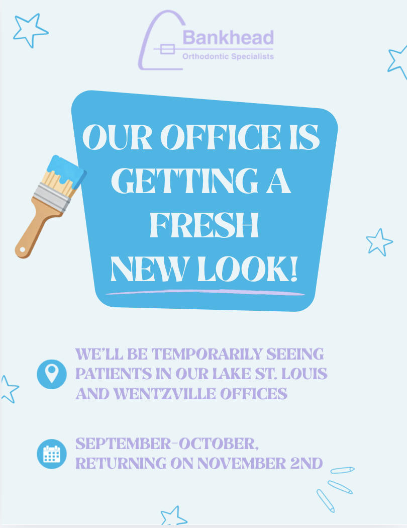 Our O'Fallon office is getting a fresh new look. We'll be temporarily seeing patients in our Lake St. Louis and Wentzville offices, September through October, returning on November 2nd.